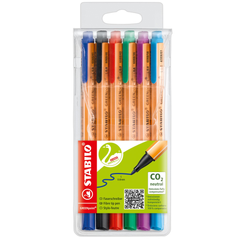 ASTUCCIO 6 Pennarello GREENPOINTÂ® 0.8mm STABILO